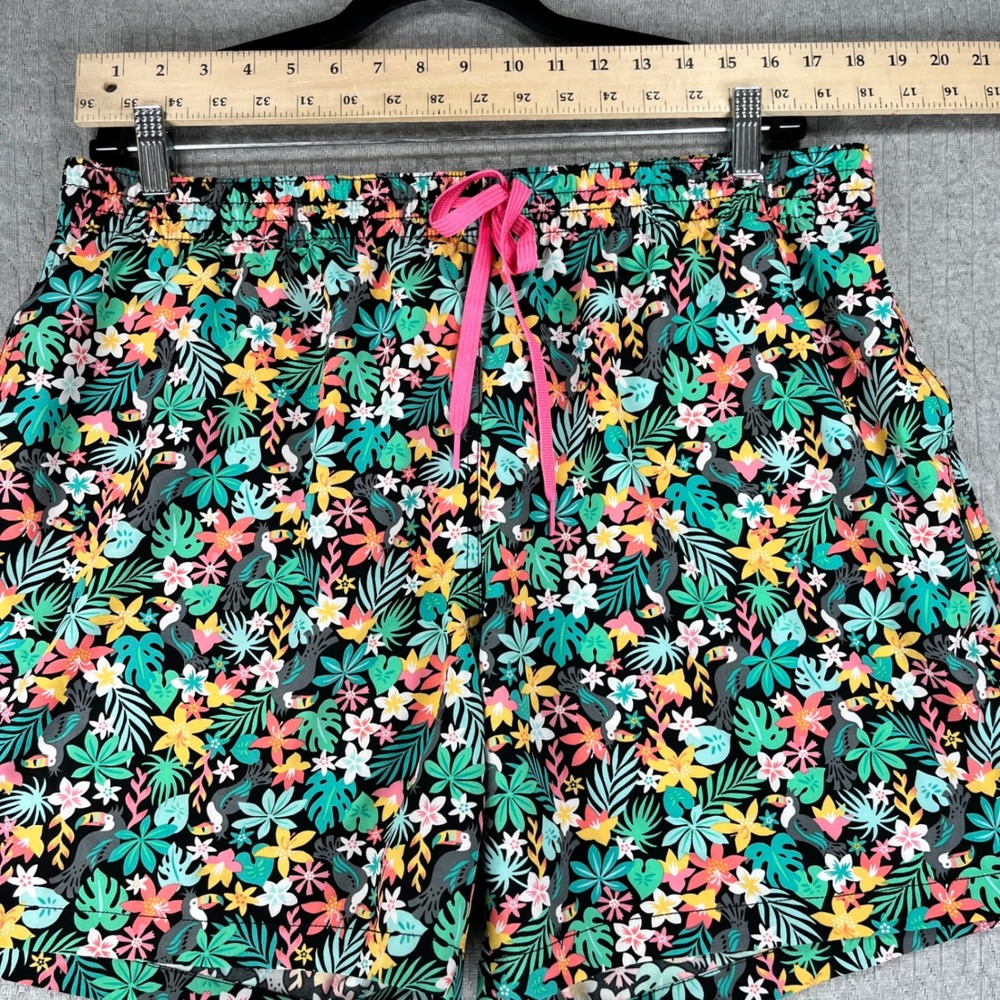 Chubbies Hawaiian Swim Trunks Mens XXL 36 Black Tropical Toucan Floral Shorts - Picture 4 of 10